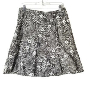 Ann Taylor Floral A-Line Cotton Skirt